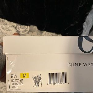 Nine West, leather lace up, zip back